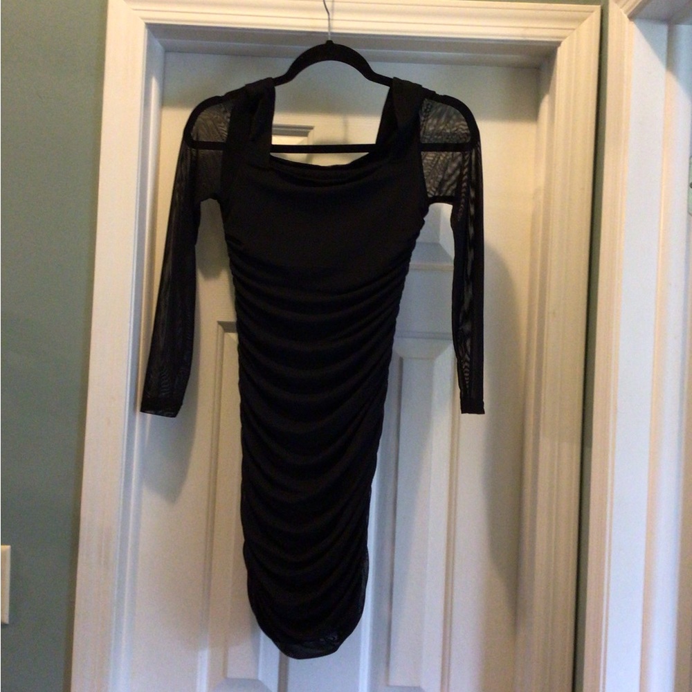 Elegant Black Ruched Dress